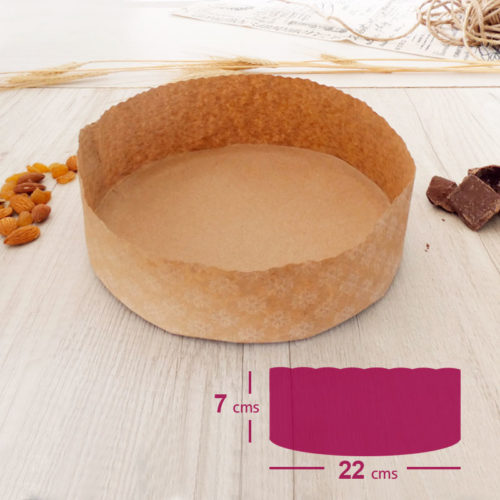 Molde de papel horneable y autoportante de 22 x 7 cms