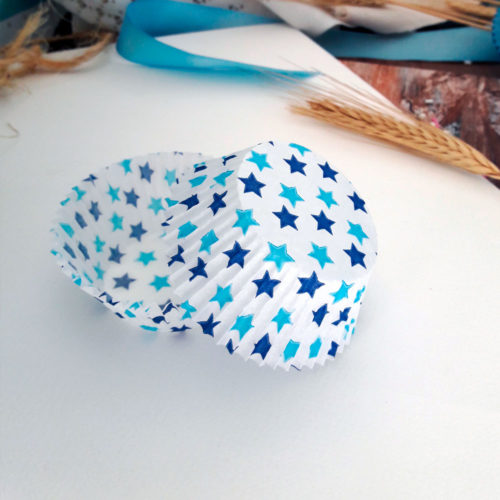 Cápsula horneable con diseño de estrellas azules
